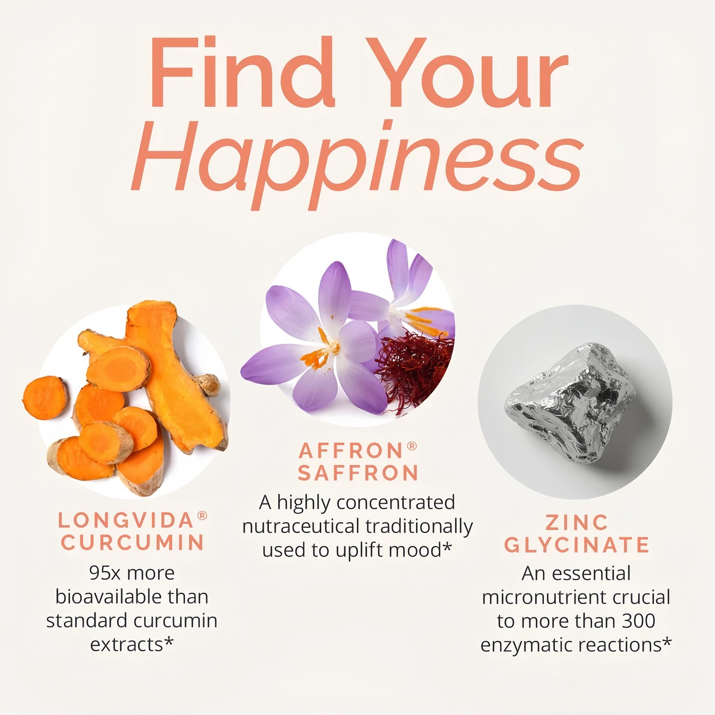 BRAINMD Dr Amen Happy Saffron Plus - 90 Capsules - with Saffron Flower Extract, Curcumin & Zinc - Vegan, Gluten Free - 30 Servings | 30 Servings